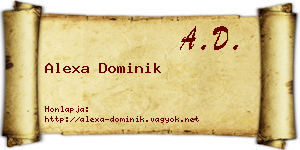 Alexa Dominik névjegykártya