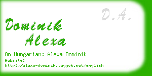 dominik alexa business card